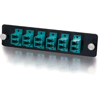 Picture of C2G Q-Series 12-Strand, LC Duplex, PB Insert, MM, Aqua LC Adapter Panel