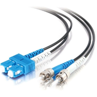 Picture of C2G-3m SC-ST 9/125 OS1 Duplex Singlemode PVC Fiber Optic Cable - Black