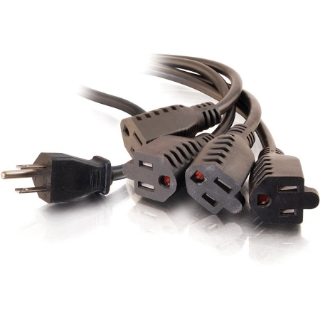 Picture of C2G 3ft 16 AWG 1-to-4 Power Cord Splitter (1 NEMA 5-15P to 4 NEMA 5-15R)