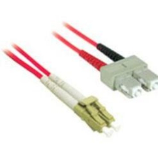 Picture of C2G-5m LC-SC 50/125 OM2 Duplex Multimode Fiber Optic Cable (Plenum-Rated) - Red