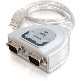 Picture of C2G 2ft USB to 2-Port DB9 Serial Adapter Cable