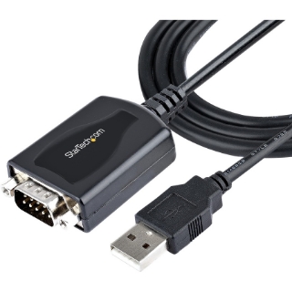 Picture of StarTech.com 3ft (1m) USB to Serial Cable with COM Port Retention, DB9 Male RS232 to USB Converter, USB to Serial Adapter, Prolific IC