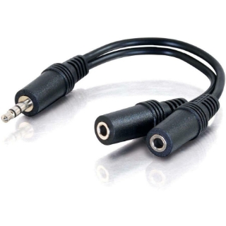 Picture of C2G 6in 3.5mm Y-Cable - 3.5mm (1) to 3.5mm (2) - M/F