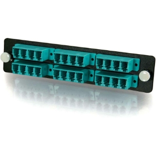 Picture of C2G Q-Series 24-Strand, LC Quad, PB Insert, MM, Aqua LC Adapter Panel