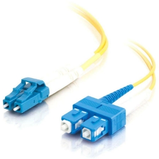 Picture of C2G-5m LC-SC 9/125 OS1 Duplex Singlemode PVC Fiber Optic Cable (LSZH) - Yellow