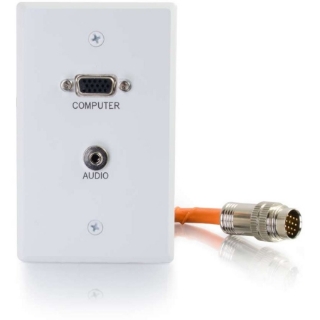 Picture of C2G-RapidRun VGA (HD15) + 3.5mm Single Gang Wall Plate - White