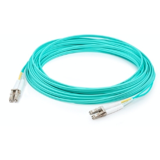 Picture of AddOn 79m LC (Male) to LC (Male) Straight Aqua OM4 Duplex Plenum Fiber Patch Cable