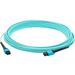 Picture of AddOn 3m MPO (Female) to MPO (Female) 12-Strand Aqua OM4 Crossover Fiber OFNR (Riser-Rated) Patch Cable