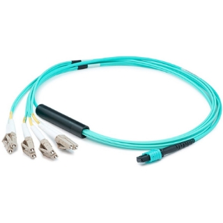 Picture of AddOn 7m MPO (Female) to 8xLC (Male) 8-Strand Aqua OM4 Fiber Fanout Cable