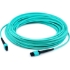 Picture of AddOn 25m MPO (Female) to MPO (Female) 12-Strand Aqua OM3 Crossover Fiber OFNR (Riser-Rated) Patch Cable