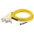 Picture of AddOn 6m MPO (Female) to 8xLC (Male) 8-strand Straight Yellow OS2 Fiber Plenum Fanout Cable