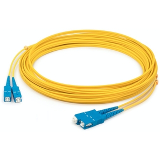 Picture of AddOn 9m SC (Male) to SC (Male) Straight Yellow OS2 Duplex Plenum Fiber Patch Cable