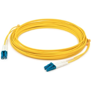 Picture of AddOn 50m LC (Male) to LC (Male) Yellow OM1 Duplex Plenum-Rated Fiber Patch Cable