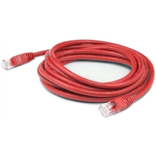 Picture of AddOn 1ft RJ-45 (Male) to RJ-45 (Male) Straight Red Cat5e UTP PVC Copper Patch Cable