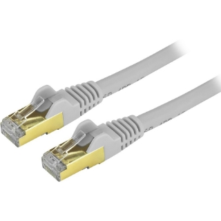 Picture of StarTech.com 10ft CAT6a Ethernet Cable - 10 Gigabit Category 6a Shielded Snagless 100W PoE Patch Cord - 10GbE Gray UL Certified Wiring/TIA