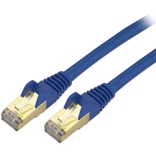 Picture of StarTech.com 7ft CAT6a Ethernet Cable - 10 Gigabit Category 6a Shielded Snagless 100W PoE Patch Cord - 10GbE Blue UL Certified Wiring/TIA