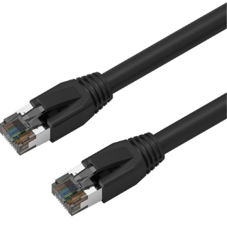 Picture of Axiom 1FT CAT8 2000mhz S/FTP Shielded Patch Cable Snagless Boot (Black)