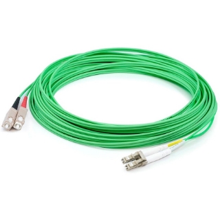 Picture of AddOn 6m LC (Male) to SC (Male) Green OM1 Duplex PVC Fiber Patch Cable