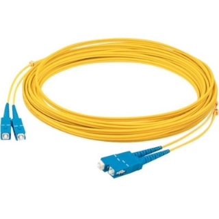 Picture of AddOn 37m SC (Male) to SC (Male) Straight Yellow OS2 Duplex Plenum Fiber Patch Cable