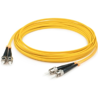 Picture of AddOn 1m ST (Male) to ST (Male) Yellow OS2 Duplex Fiber OFNR (Riser-Rated) Patch Cable