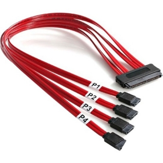 Picture of StarTech.com 50cm Serial Attached SCSI SAS Cable - SFF-8484 to 4x SATA