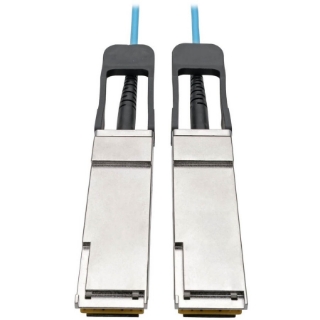 Picture of Tripp Lite QSFP+ to QSFP+ Active Optical Cable - 40Gb, AOC, M/M, Aqua, 30 m (98.4 ft.)