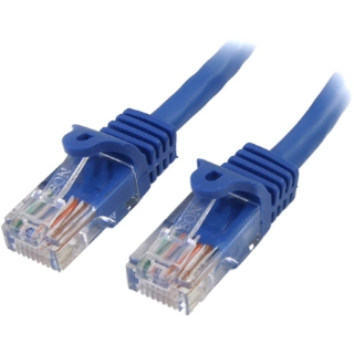 Picture of StarTech.com 1 ft Blue Cat5e Snagless RJ45 UTP Patch Cable - 1ft Patch Cord