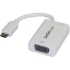 Picture of StarTech.com USB C to VGA Adapter with 60W Power Delivery Pass-Through - 1080p USB Type-C to VGA Video Converter w/ Charging - White