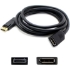 Picture of 6ft DisplayPort 1.2 Male to DisplayPort 1.2 Female Black Cable For Resolution Up to 3840x2160 (4K UHD)