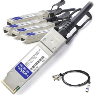 Picture of AddOn Cisco QSFP-4SFP10G-ACU10M Compatible TAA Compliant 40GBase-CU QSFP+ to 4xSFP+ Direct Attach Cable (Active Twinax, 10m)