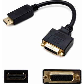 Picture of DisplayPort 1.2 Male to DVI-I (29 pin) Female Black Active Adapter For Resolution Up to 1920x1200 (WUXGA)