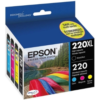 Picture of Epson DURABrite Ultra 220XL Ink Cartridge - Combo Pack - Yellow, Cyan, Magenta, Black