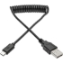 Picture of Tripp Lite 6ft USB 2.0 Hi-Speed A to Micro-B-USB Cable Coiled M/M 6'