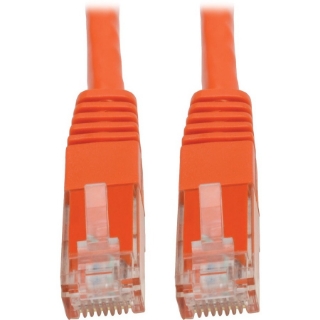 Picture of Tripp Lite Cat6 Cat5e Gigabit Molded Patch Cable RJ45 MM 550MHz Orange 15ft