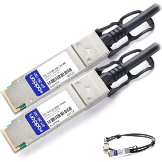 Picture of AddOn Dell DAC-QSFP28-100G-3M Compatible TAA Compliant 100GBase-CU QSFP28 to QSFP28 Direct Attach Cable (Passive Twinax, 3m)