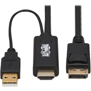 Picture of Tripp Lite P567-01M HDMI to DisplayPort 1.2 Active Adapter Cable, Black, 1 m (3.3 ft.)