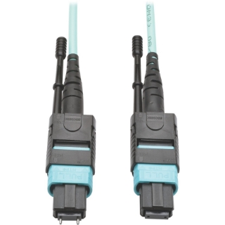 Picture of Tripp Lite 5M MTP/MTO Multimode Cable 12 Fiber 40 GbE OM3 Aqua M/F 16ft 16' 5 Meter