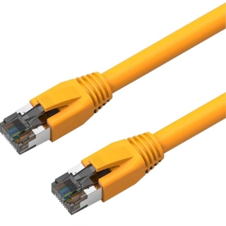 Picture of Axiom 10FT CAT8 2000mhz S/FTP Shielded Patch Cable Snagless Boot (Yellow)
