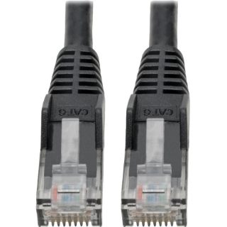 Picture of Tripp Lite Cat6 GbE Gigabit Ethernet Snagless Molded Patch Cable UTP Black RJ45 M/M 6in 6"