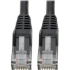 Picture of Tripp Lite Cat6 GbE Gigabit Ethernet Snagless Molded Patch Cable UTP Black RJ45 M/M 6in 6"