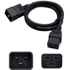 Picture of 3ft C19 Female to C20 Male 16AWG 100-250V at 10A Red Power Cable