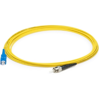 Picture of AddOn 3m SC (Male) to ST (Male) Yellow OS2 Simplex Fiber OFNR (Riser-Rated) Patch Cable