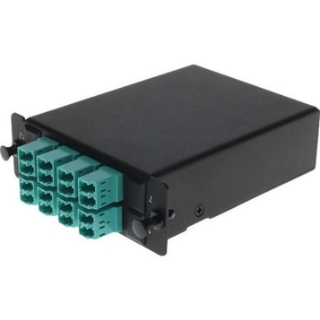 Picture of AddOn 4-Bay Cassette 2x 12-Fiber MPO In, 8 LC Duplex Out, Multi-mode Duplex OM4