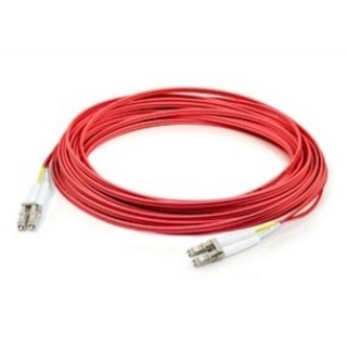 Picture of AddOn 15m LC (Male) to LC (Male) Red OM4 Duplex Plenum-Rated Fiber Patch Cable