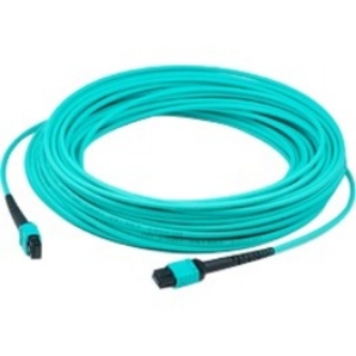 Picture of AddOn 2m MPO (Female) to MPO (Female) 12-Strand Aqua OM4 Crossover Fiber OFNR (Riser-Rated) Patch Cable