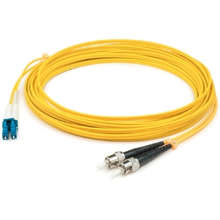 Picture of AddOn 2m LC (Male) to ST (Male) Yellow OM1 Duplex Plenum-Rated Fiber Patch Cable