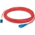 Picture of AddOn 5m LC (Male) to SC (Male) Red OS2 Duplex Fiber TAA Compliant OFNR (Riser-Rated) Patch Cable