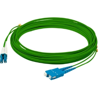 Picture of AddOn 8m LC (Male) to SC (Male) Green OS2 Duplex Fiber OFNR (Riser-Rated) Patch Cable