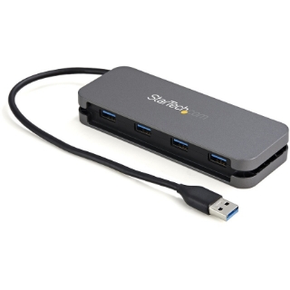 Picture of StarTech.com 4 Port USB 3.0 Hub, 4x USB-A, 5Gbps Laptop/Desktop USB Type-A Hub, USB Bus Powered, 28cm Long Cable with Cable Management