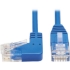 Picture of Tripp Lite Cat6 Ethernet Cable Left Angled UTP Slim Molded M/M Blue 3ft